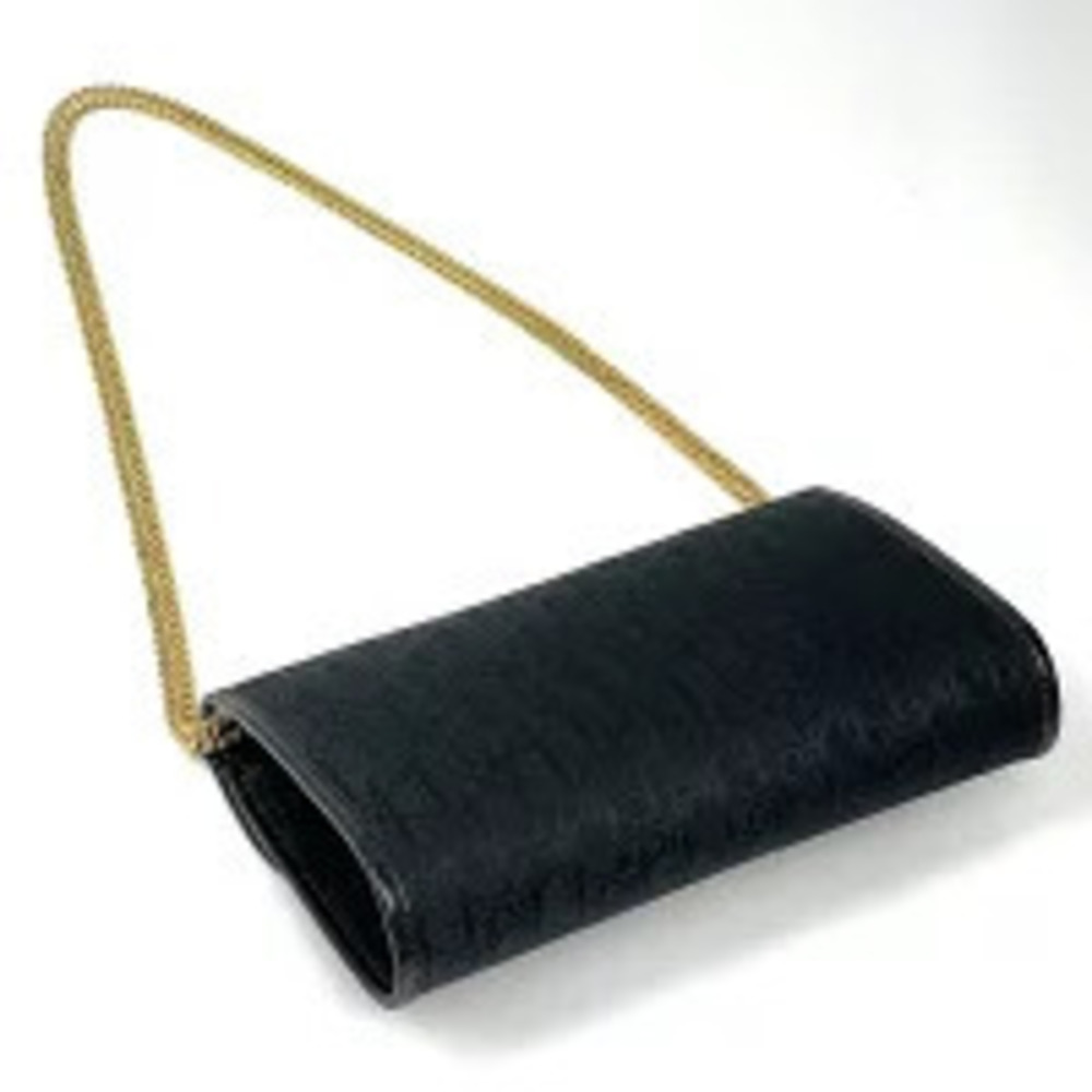 Dior Shoulder Chain  Clutch Trotter Black Bag Canvas Christian Black